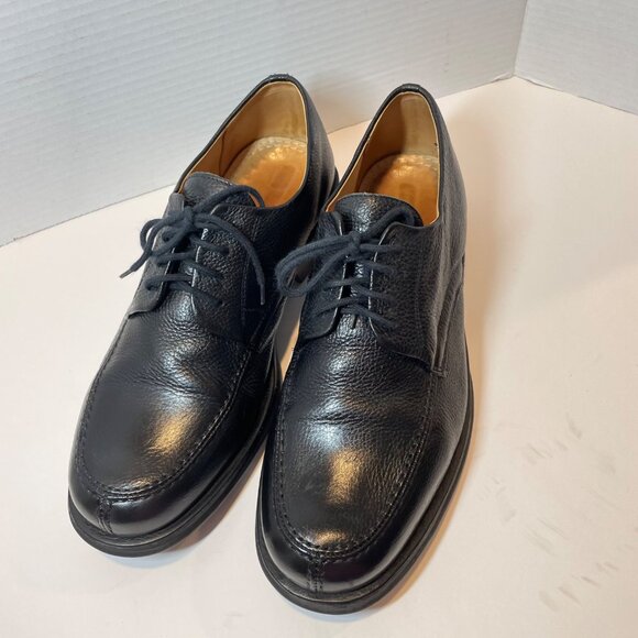 Mens Vinyard Black Pebbled Leather Lace-Up Dress Shoes With Rubber Sole 11EEE - Picture 3 of 16